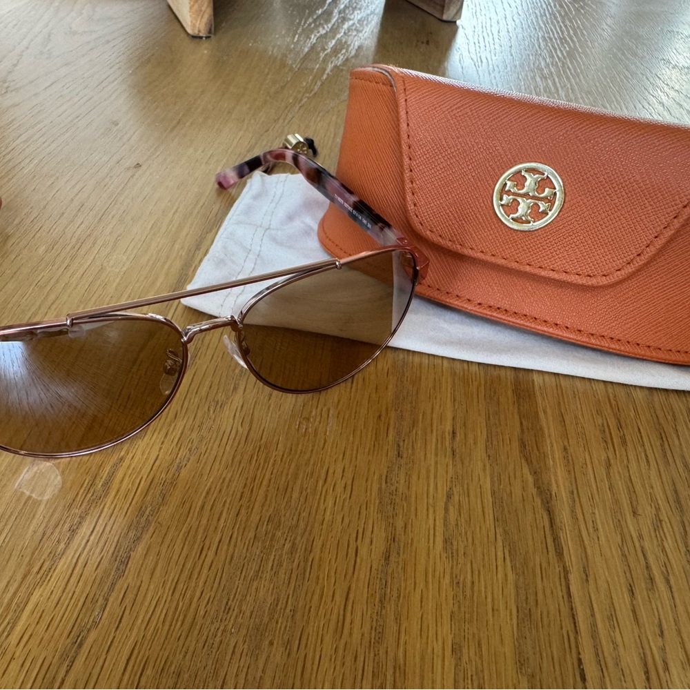 Tory Burch Orange and Brown Sunglasses Accessories